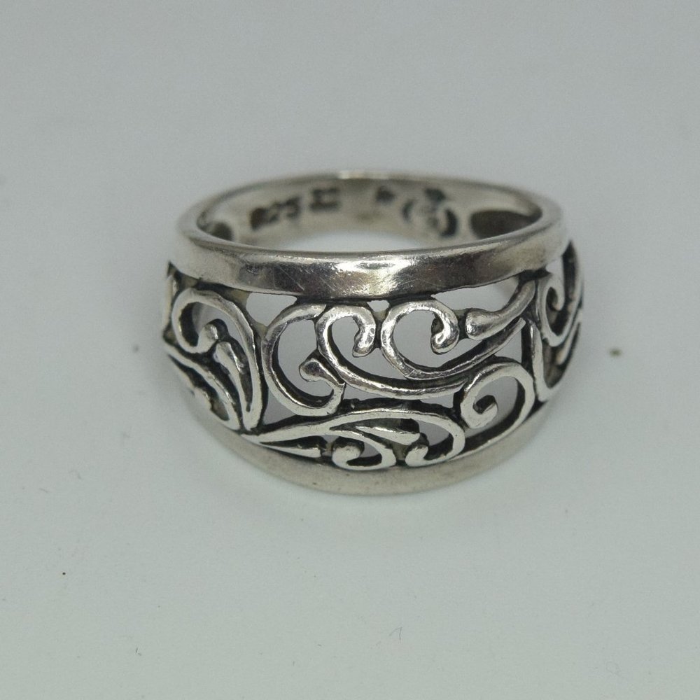 Vintage Premier Designs Ring Sterling Silver Scroll Filigree Collectible